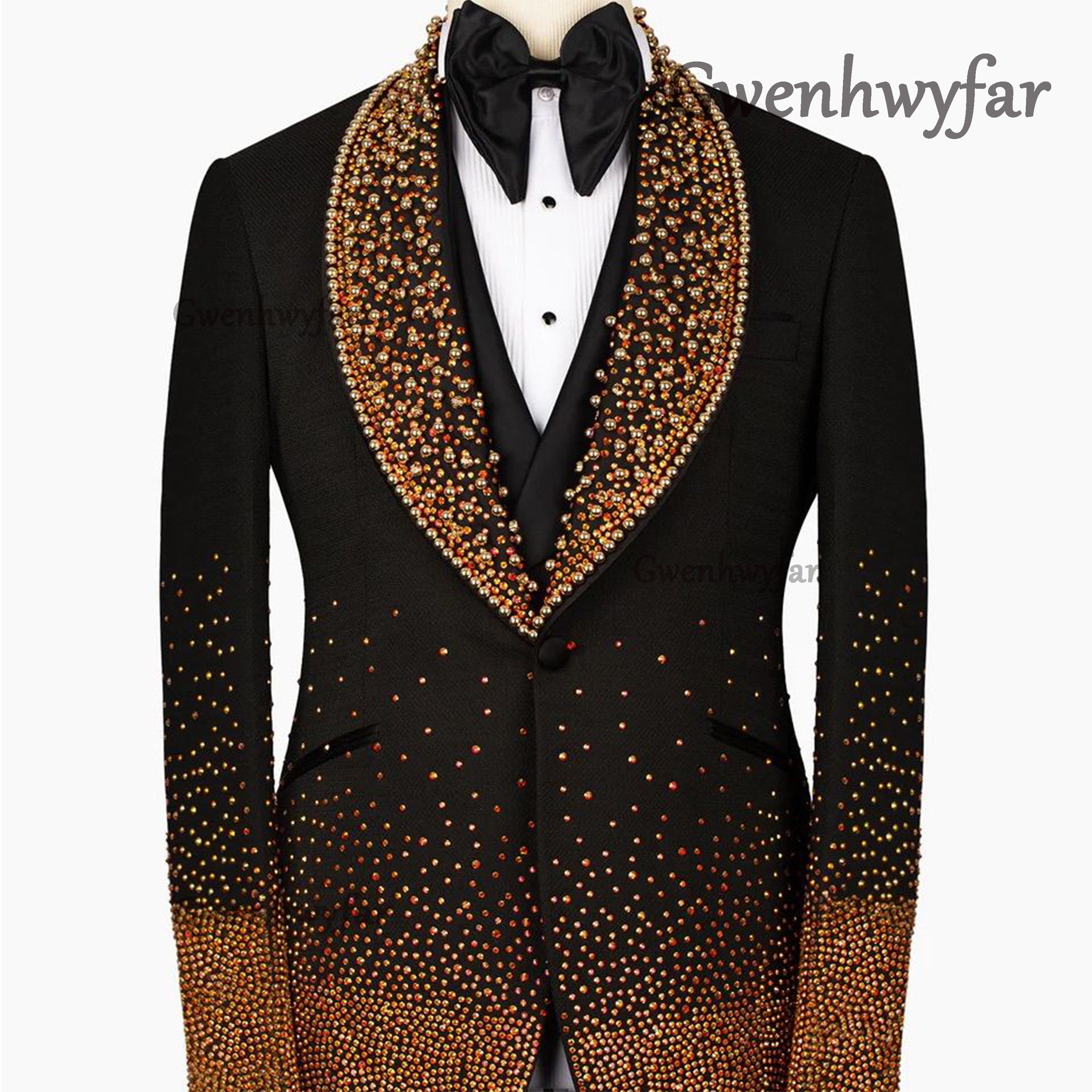 Men'S Fashion Labels - Gwenhwyfar 2026 Male Fashion Crystals Suit
