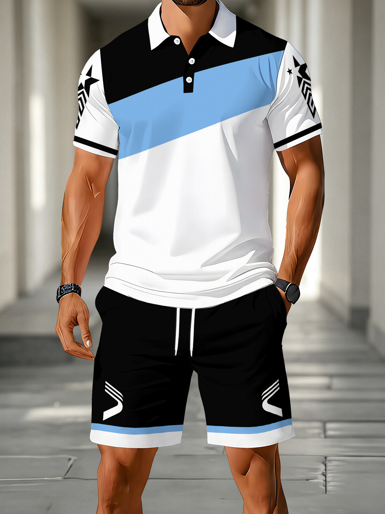 Men'S Fashion Polo - 2026 Summer Men's Polo Shirt Set