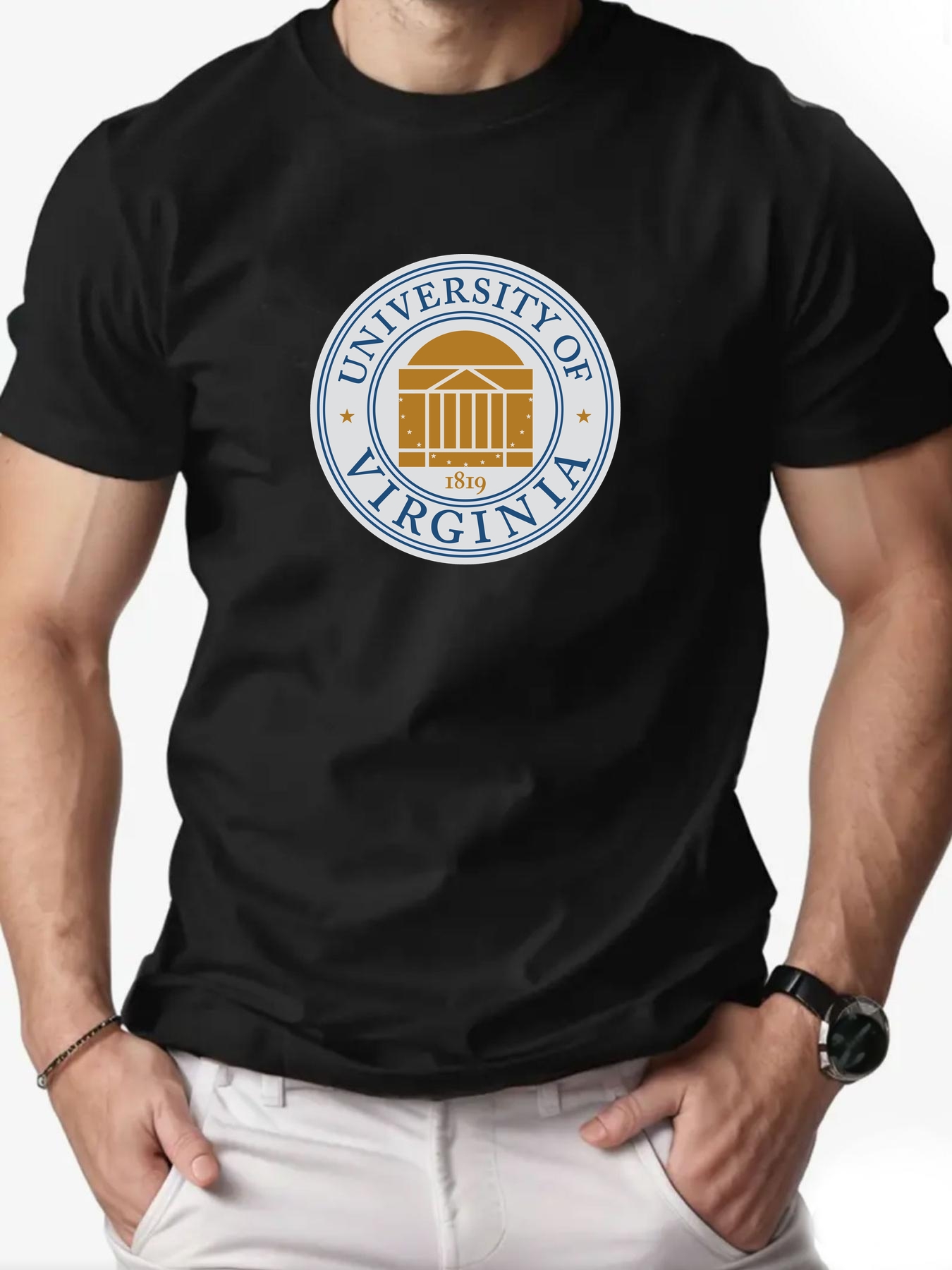 Men'S Fashion University - Men's Cotton T-Shirt, University of Virginia