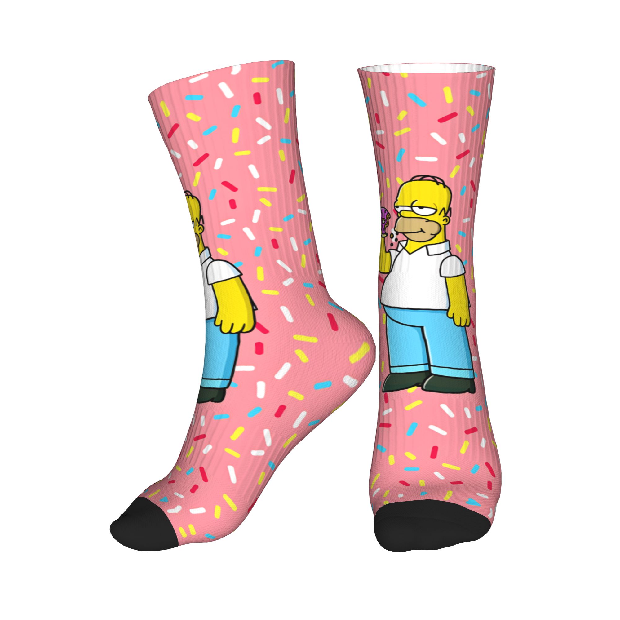 Men'S Fashion Youtube - Homer S-Simpsons Donut Sprinkles Background Stockings