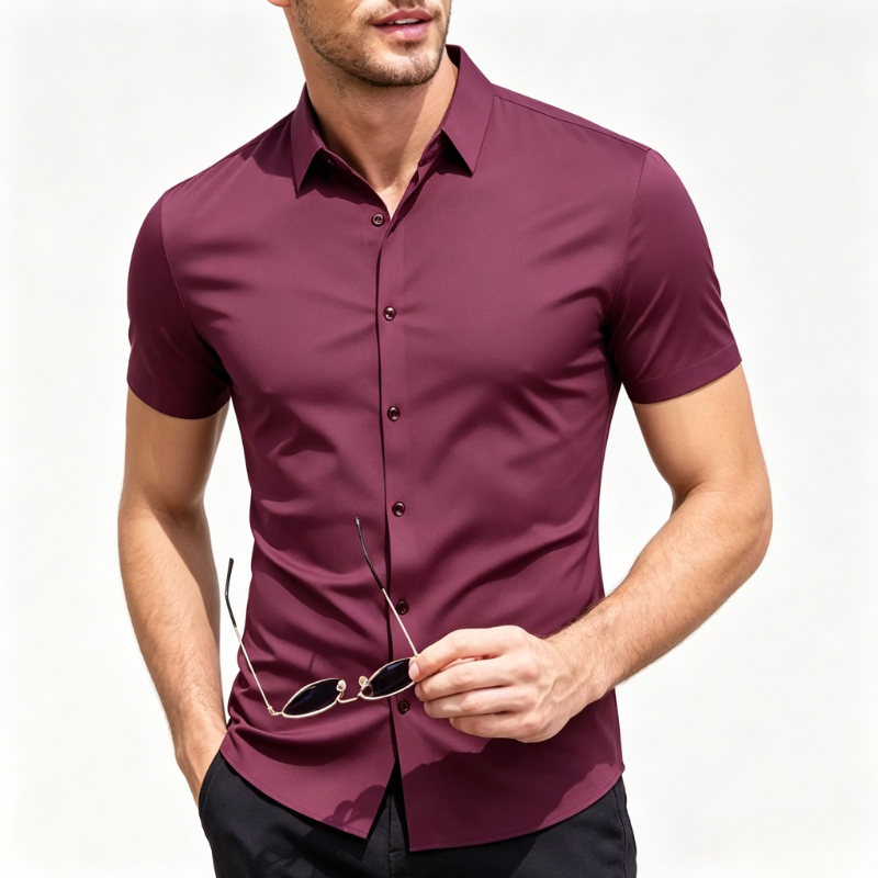 Men'S Fashion Formal - No Ironing Business Shirts Men's Summer