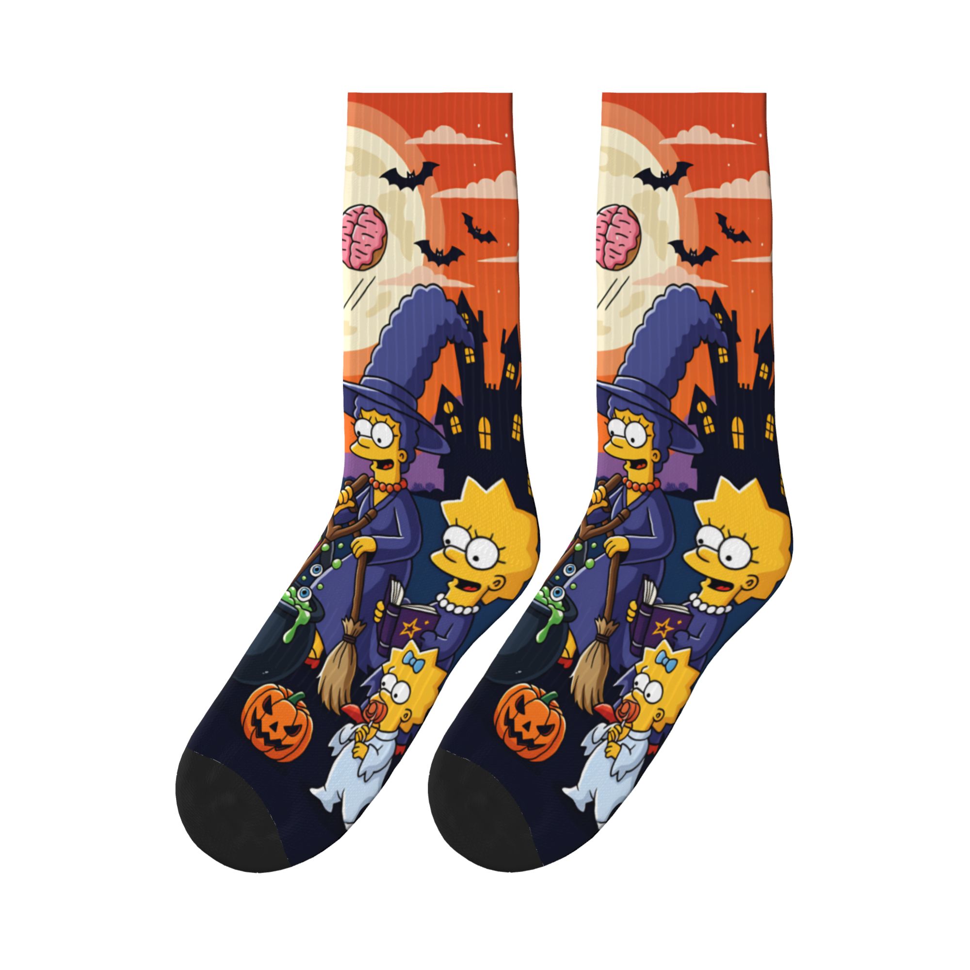 Men'S Fashion Youtube - Men's Socks S-Simpsons Halloween Witch's House