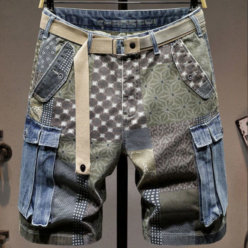 Jeans Pants Fashion Men - Graphic Man Denim Shorts Multi Color