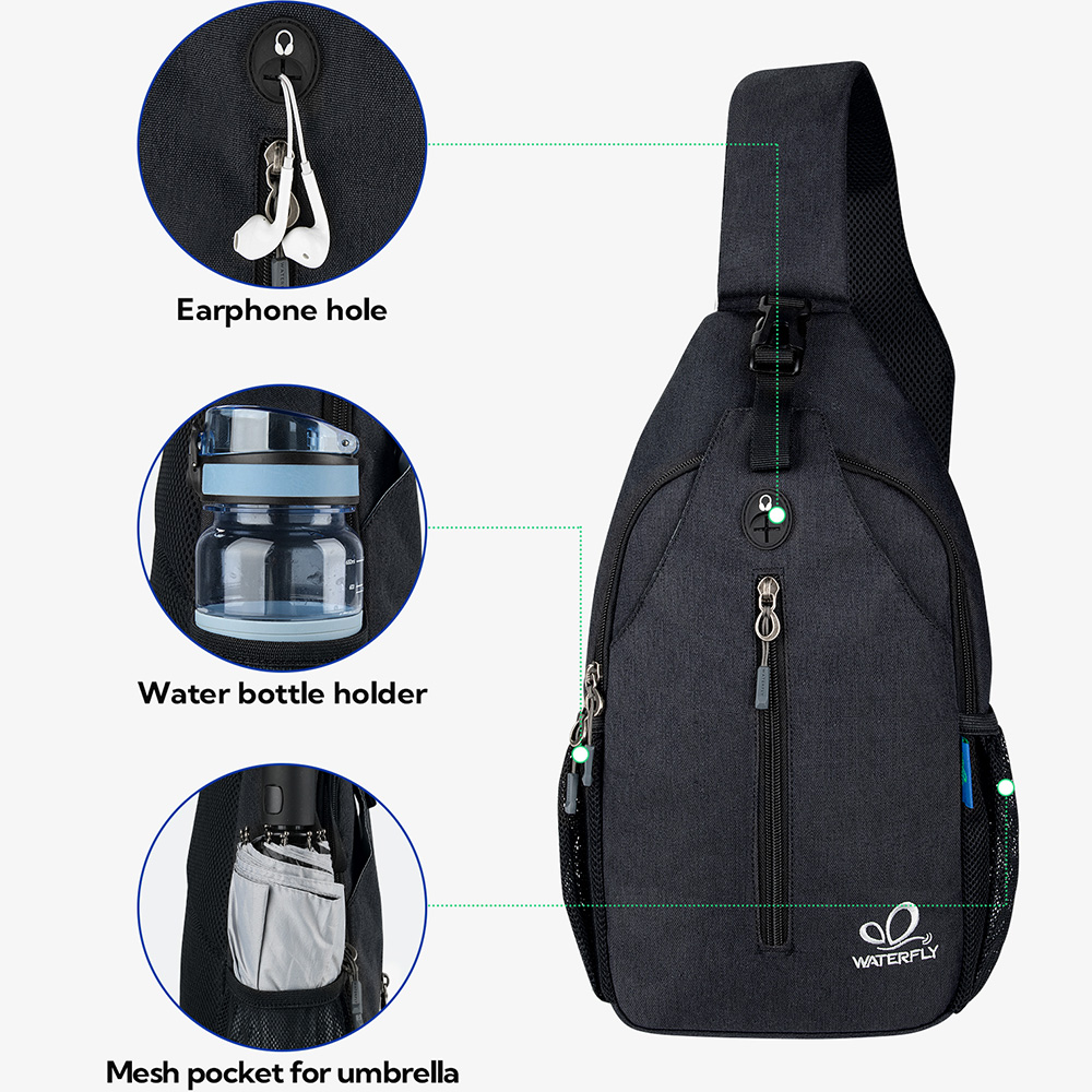 WATERFLY Crossbody Sling Bag C - Fashion Harness Men reseña y precio