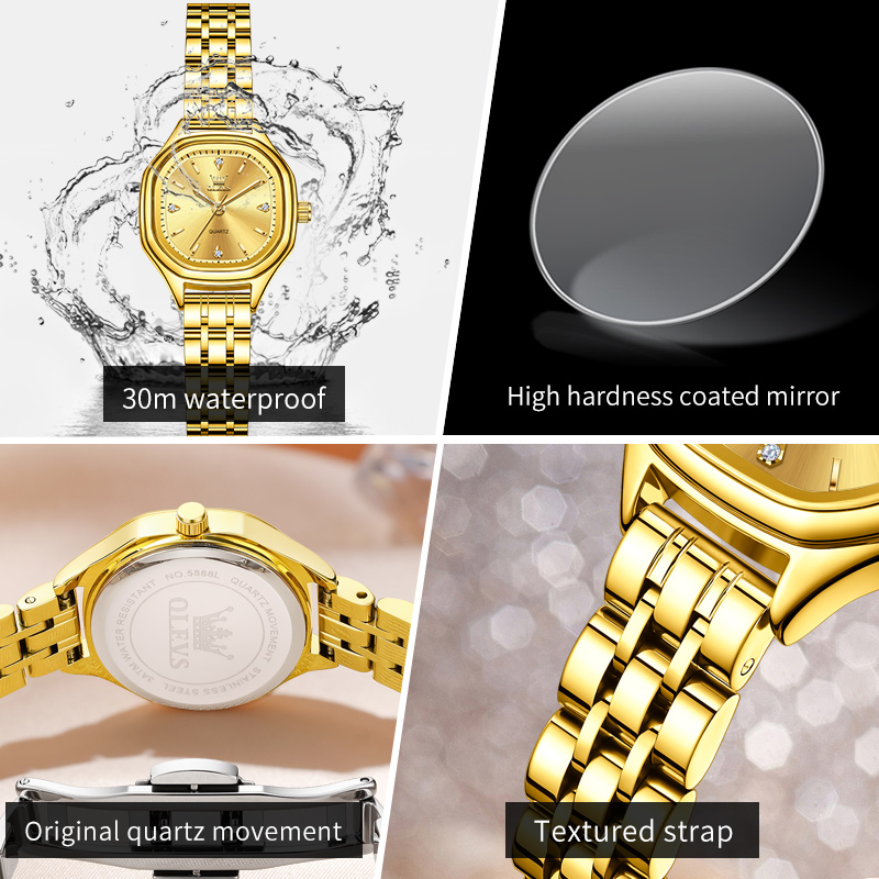 OLEVS 5888 Ladies Watches Gold - Men Fashion Elegant reseña y precio