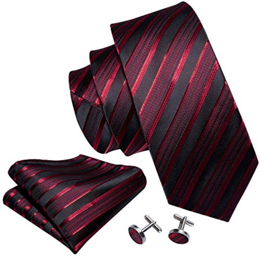 Tie Sets for Men Silk Stripe N - Men'S Fashion Formal reseña y precio