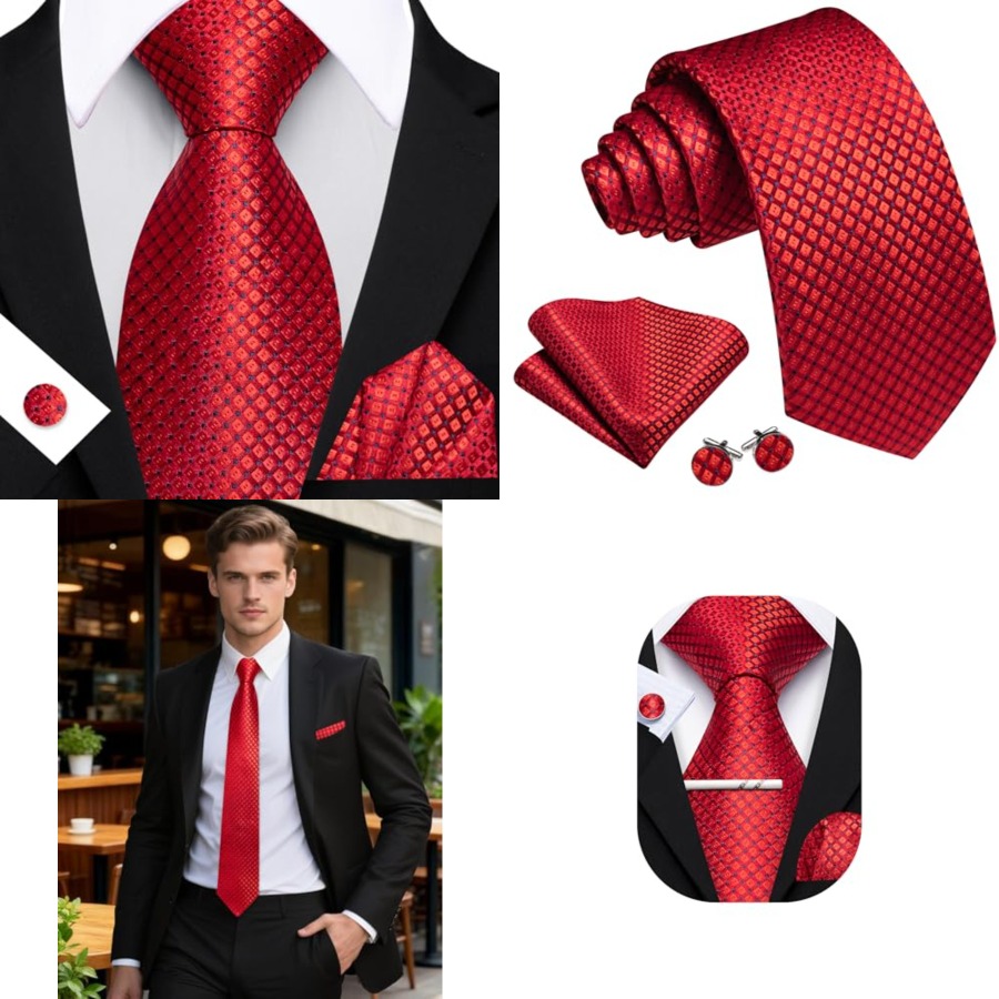 Men Plaid/Striped Ties Set Sil - Men'S Fashion Formal reseña y precio