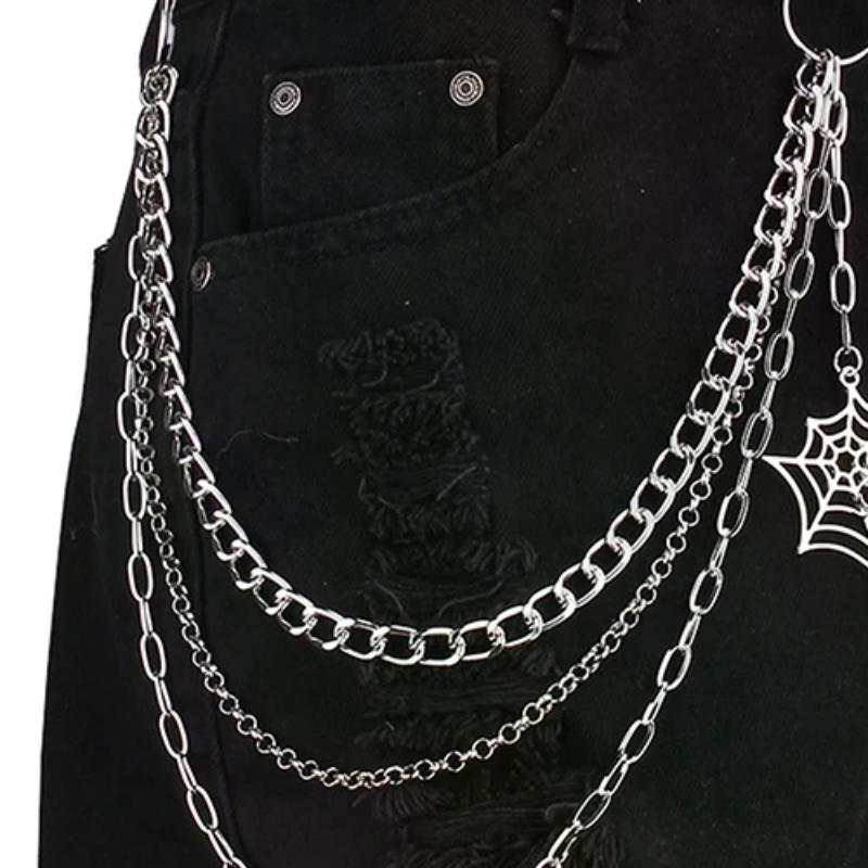 Fashion Punk Metal Pants Chain - Jeans Pants Fashion Men reseña y precio