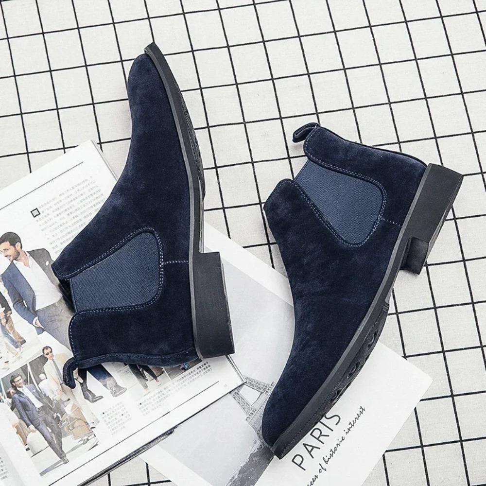 Chelsea Boots Men Blue Faux Su - Men'S Fashion For 30 Year Olds reseña y precio