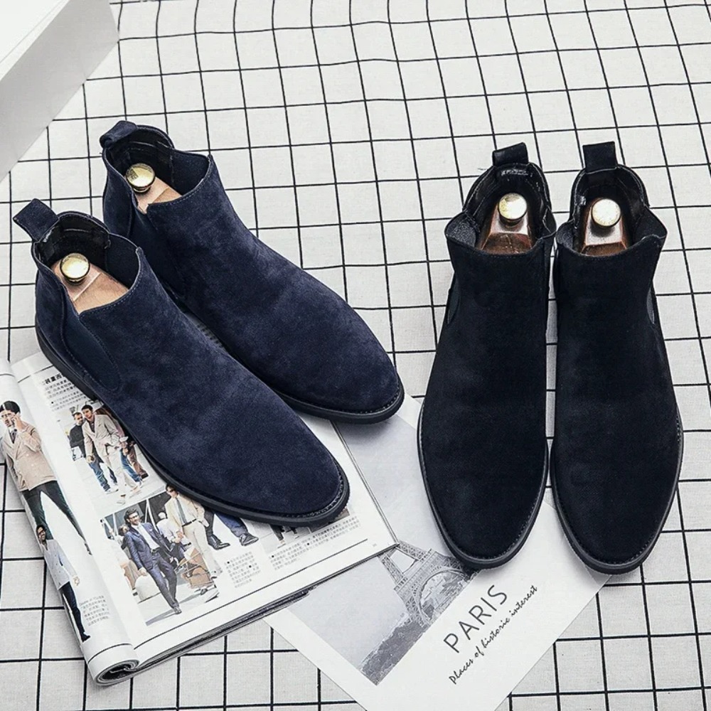 Chelsea Boots Men Blue Faux Su - Men'S Fashion For 30 Year Olds reseña y precio