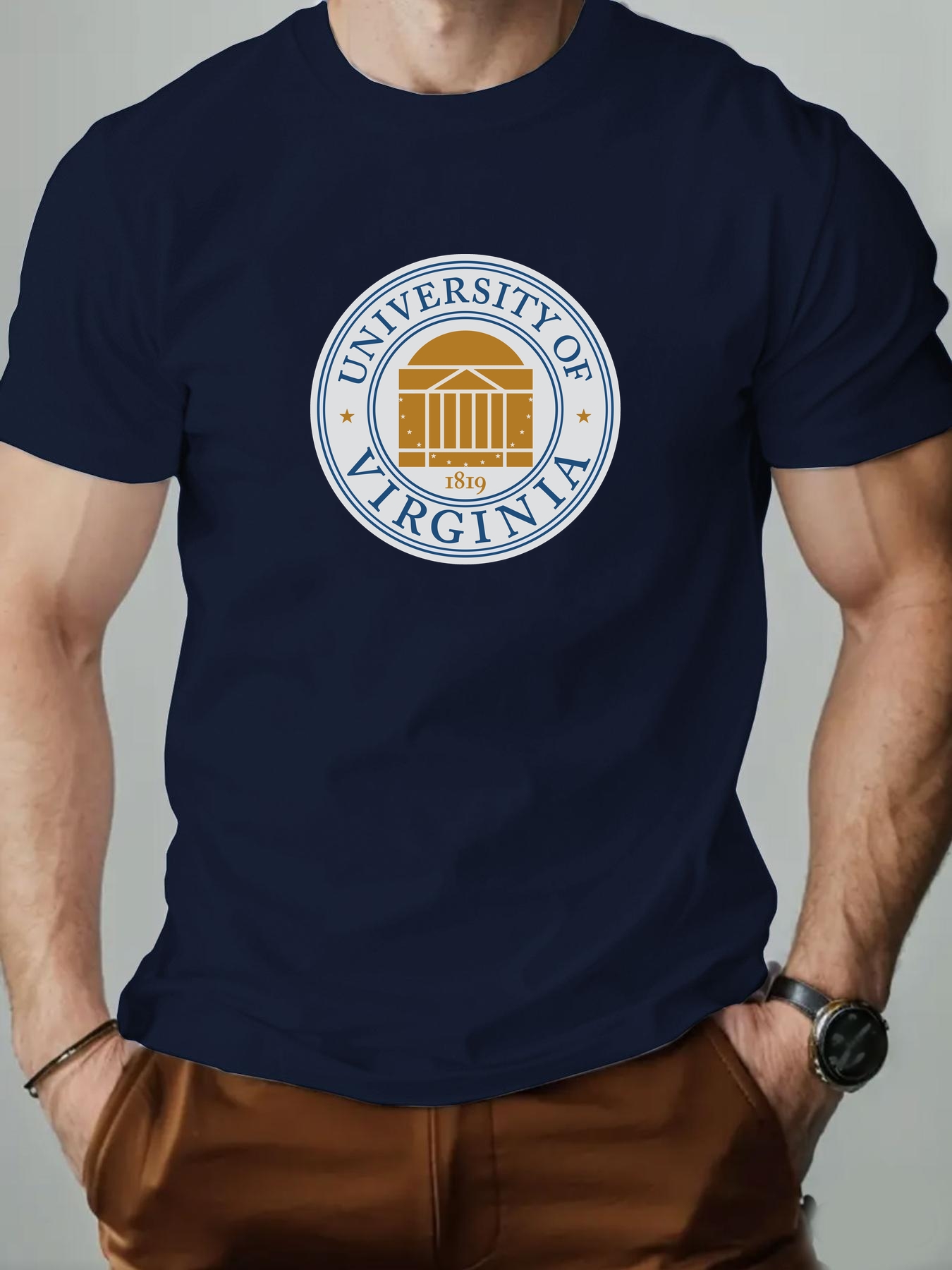 Men's Cotton T-Shirt, Universi - Men'S Fashion University reseña y precio