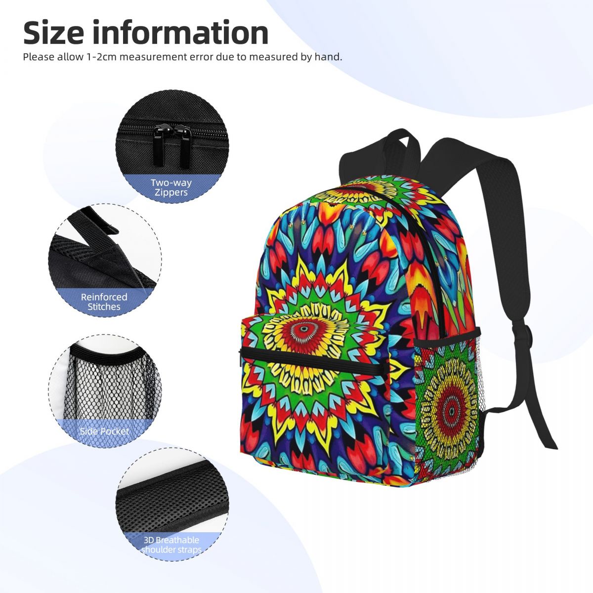 Vibrant Trippy Mandala 1960s P - Men'S Fashion 1960S reseña y precio