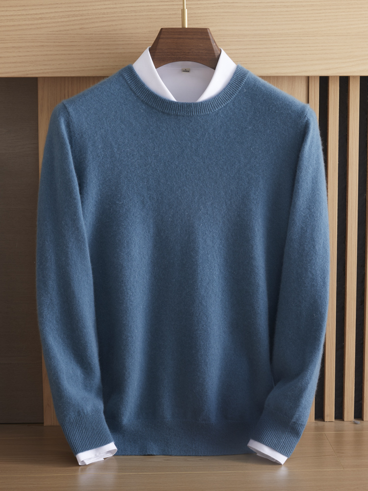 Pure cashmere men's round neck - Mens Fashion Jumpers reseña y precio
