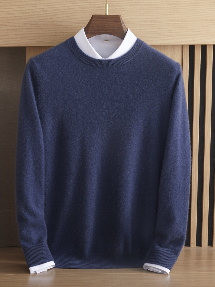 Pure cashmere men's round neck - Mens Fashion Jumpers reseña y precio