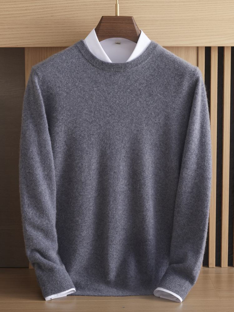 Pure cashmere men's round neck - Mens Fashion Jumpers reseña y precio