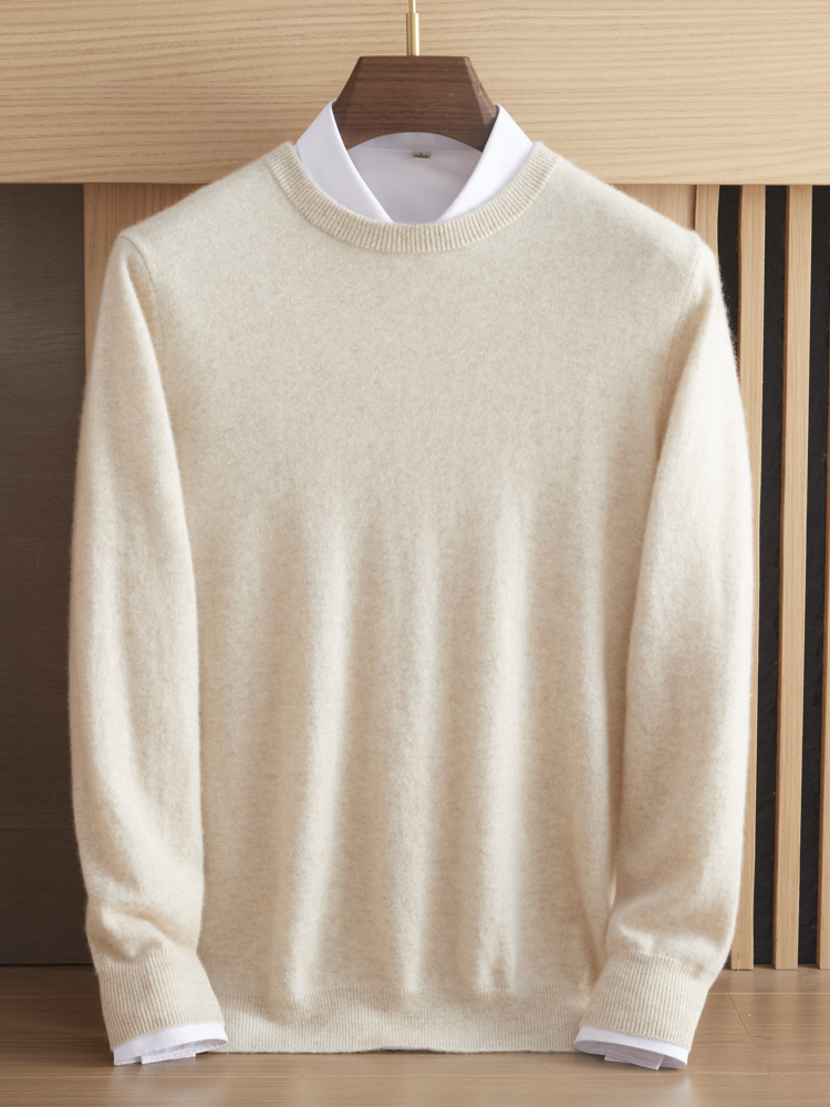 Pure cashmere men's round neck - Mens Fashion Jumpers reseña y precio