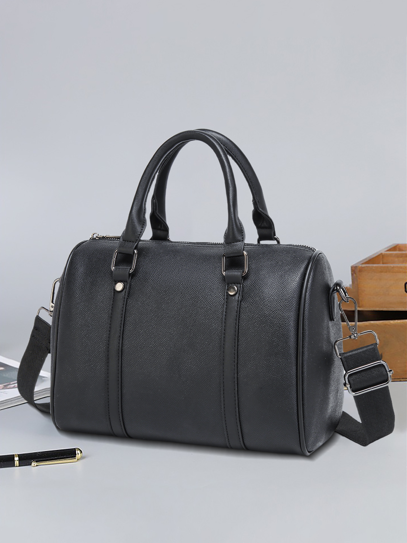 Men's Crossbody Bag - Black Sl - Fashion Harness Men reseña y precio