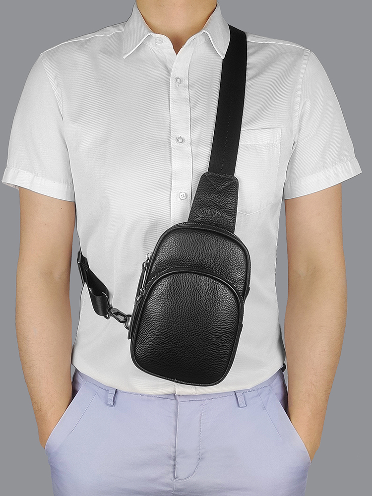 Genuine Leather Small Sling Ba - Fashion Harness Men reseña y precio