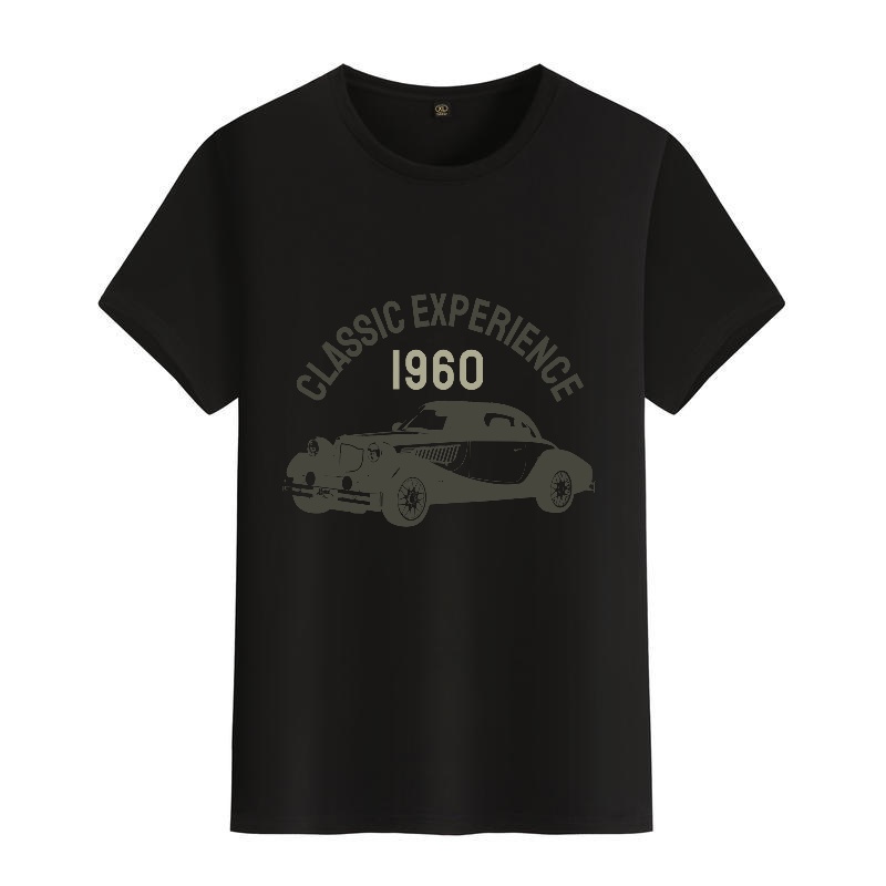 Men's Black Round-Neck Short-S - Men'S Fashion 1960S reseña y precio