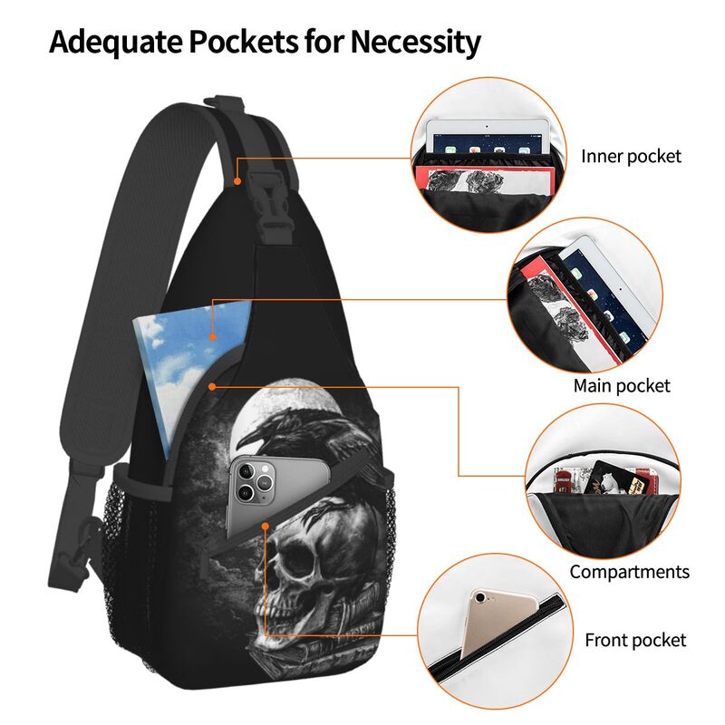 Crow The Skull Sling Crossbody - Fashion Harness Men reseña y precio