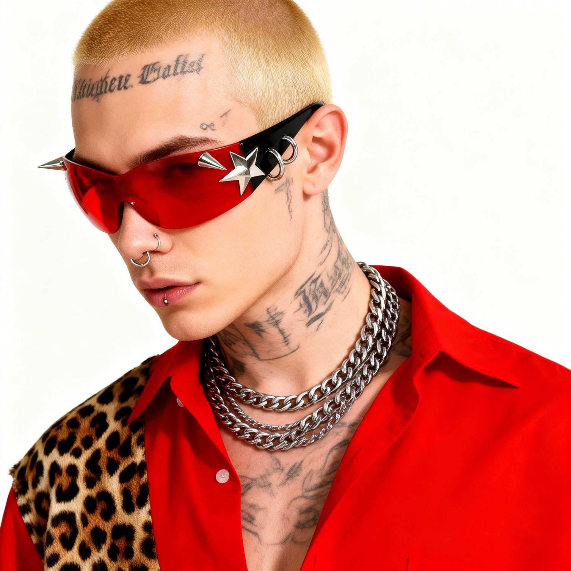 Rivet Punk Metal Star Frame Gl - Men'S Fashion Y2K reseña y precio