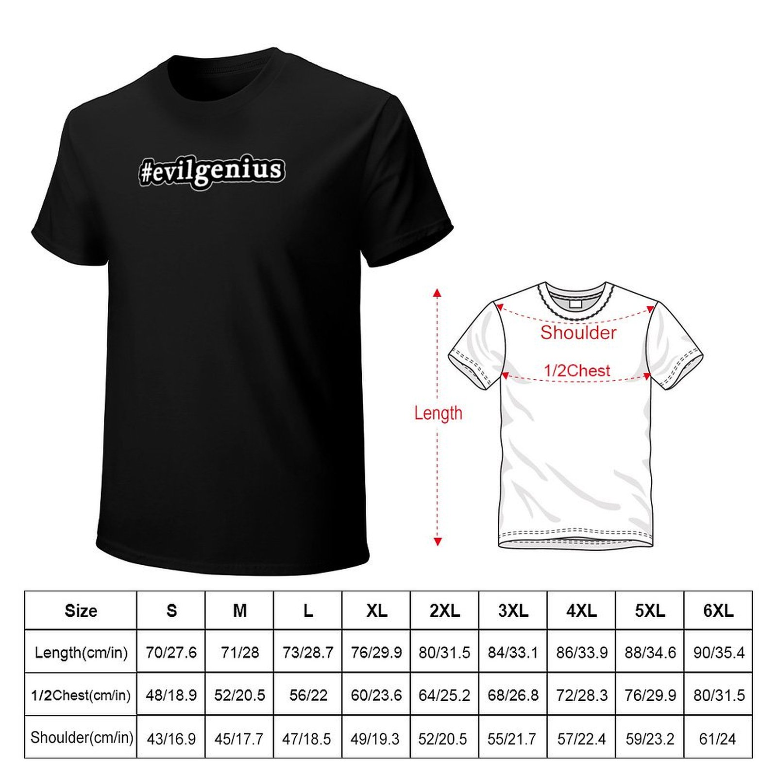 Evil Genius - Hashtag - Black  - Mens Fashion Hashtags reseña y precio
