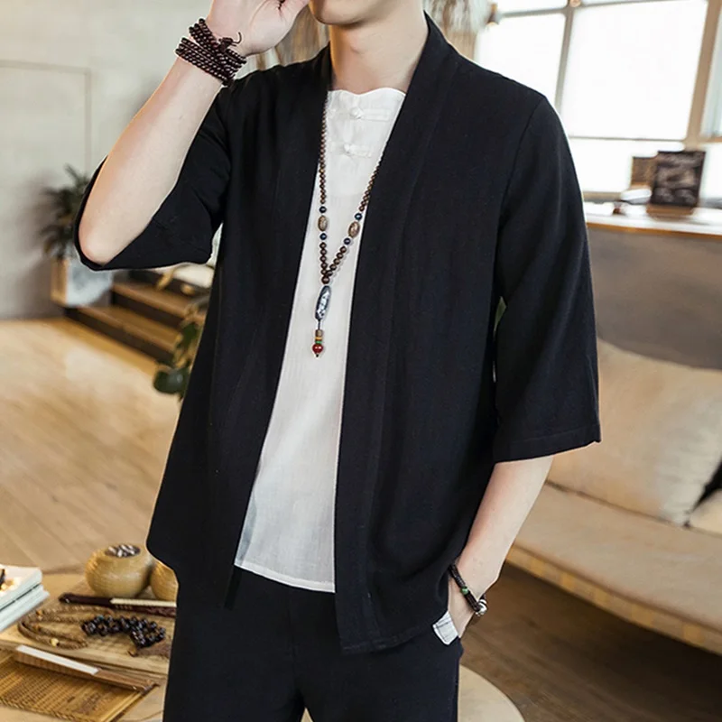 Japanese Kimono Men Cardigan S - Mens Fashion Jumpers reseña y precio