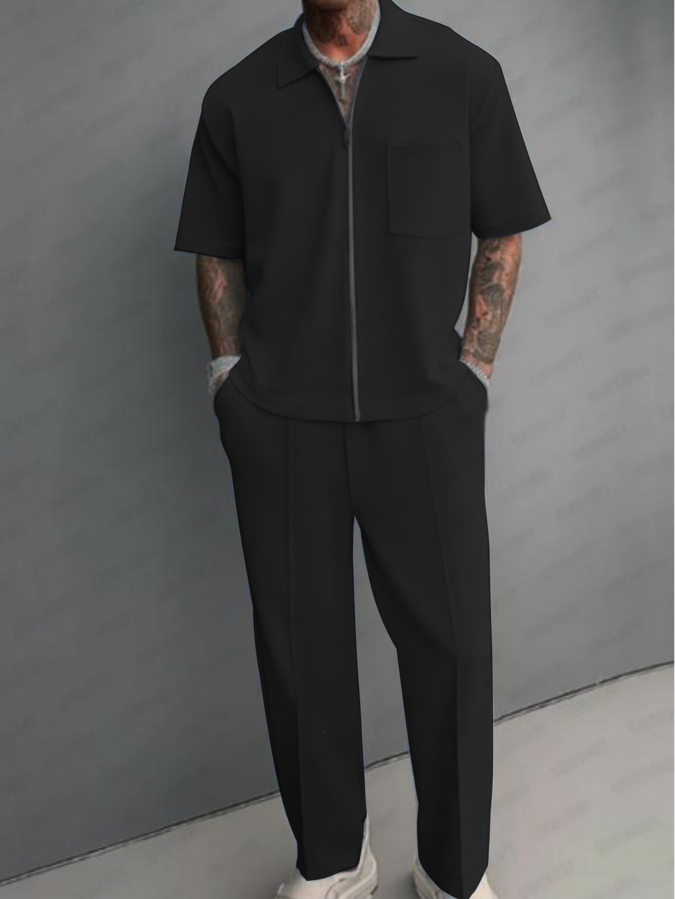 Men 2 Piece Outfits Half Zip P - Men'S Fashion Polo reseña y precio