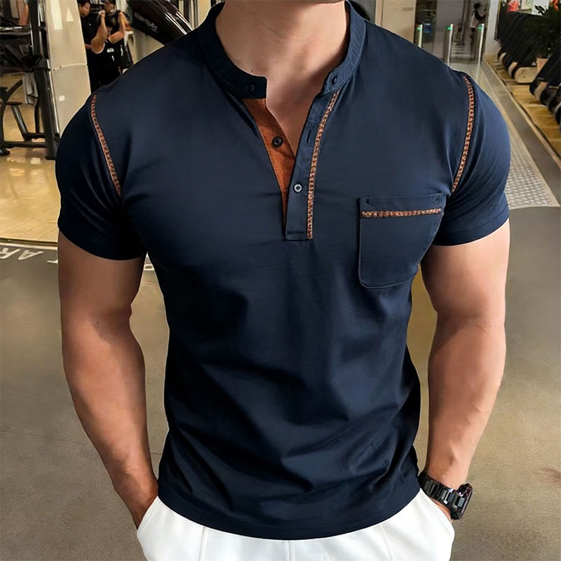 New Summer Men's Henry Collar  - Men'S Fashion Polo reseña y precio